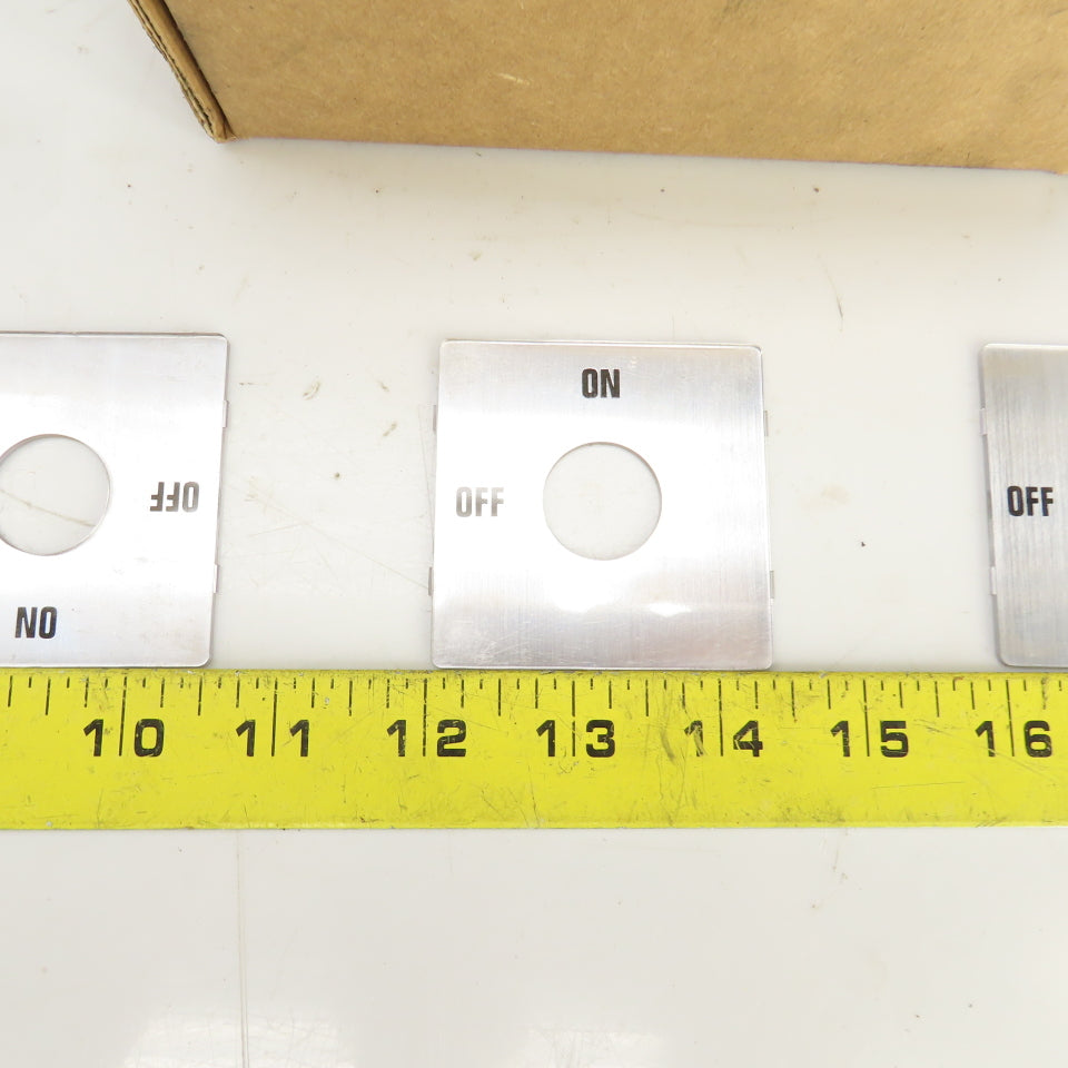 2-3/8" x 2-3/8" 2 Position On/Off Silver Switch Cover 7/8" Diam Hole Lot Of 39
