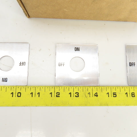 2-3/8" x 2-3/8" 2 Position On/Off Silver Switch Cover 7/8" Diam Hole Lot Of 39