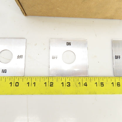 2-3/8" x 2-3/8" 2 Position On/Off Silver Switch Cover 7/8" Diam Hole Lot Of 39