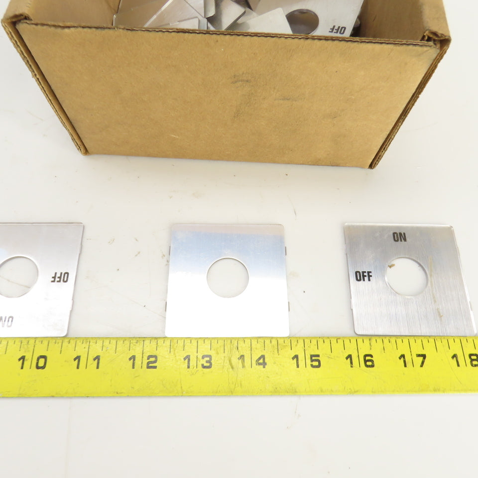 2-3/8" x 2-3/8" 2 Position On/Off Silver Switch Cover 7/8" Diam Hole Lot Of 39