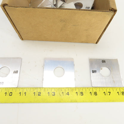 2-3/8" x 2-3/8" 2 Position On/Off Silver Switch Cover 7/8" Diam Hole Lot Of 39