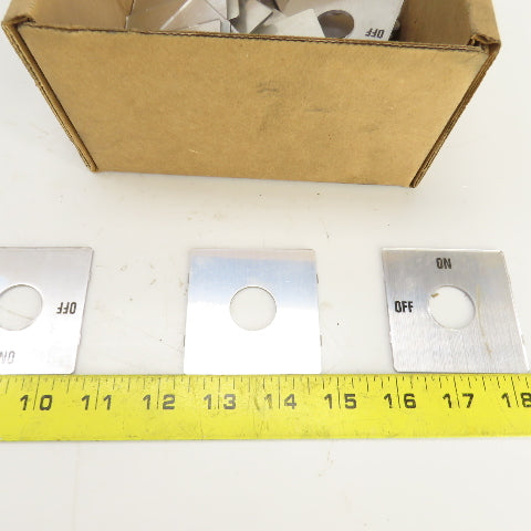 2-3/8" x 2-3/8" 2 Position On/Off Silver Switch Cover 7/8" Diam Hole Lot Of 39