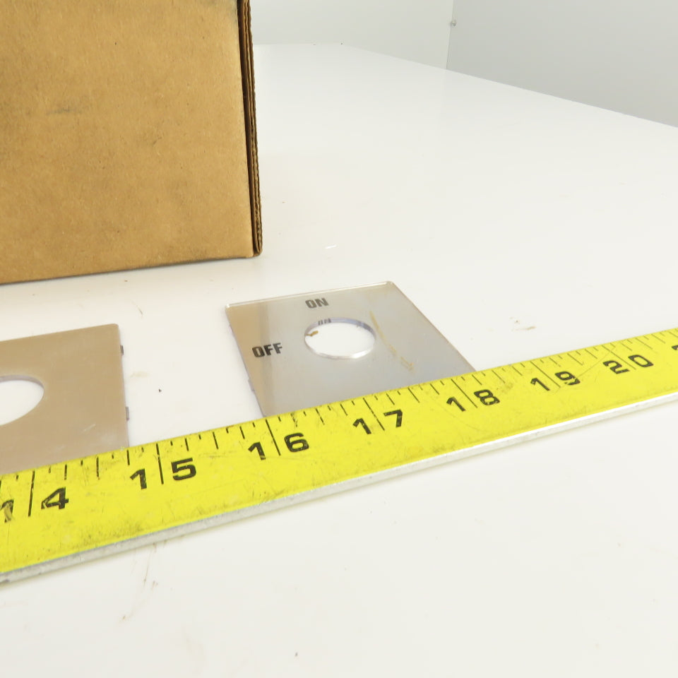 2-3/8" x 2-3/8" 2 Position On/Off Silver Switch Cover 7/8" Diam Hole Lot Of 39