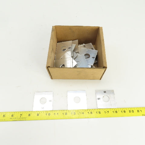 2-3/8" x 2-3/8" 2 Position On/Off Silver Switch Cover 7/8" Diam Hole Lot Of 39