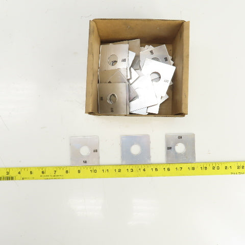 2-3/8" x 2-3/8" 2 Position On/Off Silver Switch Cover 7/8" Diam Hole Lot Of 39