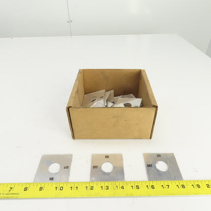 2-3/8" x 2-3/8" 2 Position On/Off Silver Switch Cover 7/8" Diam Hole Lot Of 39