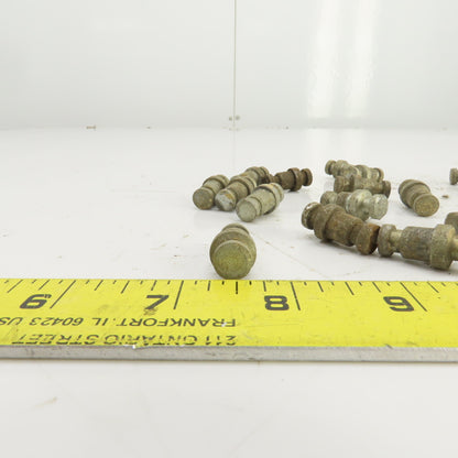 Teardrop Style Drop-In Shelf Pegs 3/8" Stud 1" OAL Lot Of 38