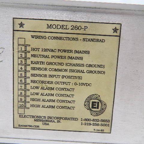 Electronics Inc. Model 260-P Blast Shot Flow Meter