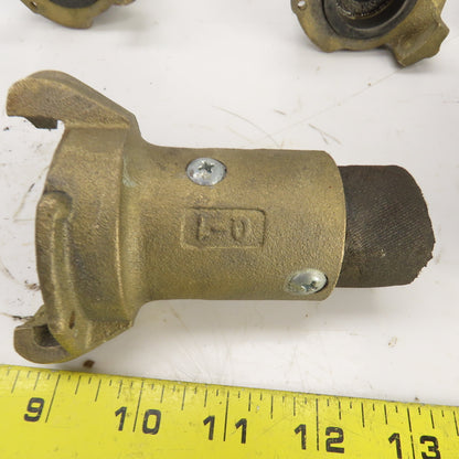 BR-Q-1 1-1/2" x 1-1/4" Quick Connect Brass Blast Hose Coupling Lot Of 5