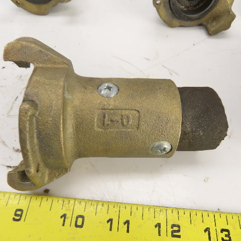 BR-Q-1 1-1/2" x 1-1/4" Quick Connect Brass Blast Hose Coupling Lot Of 5