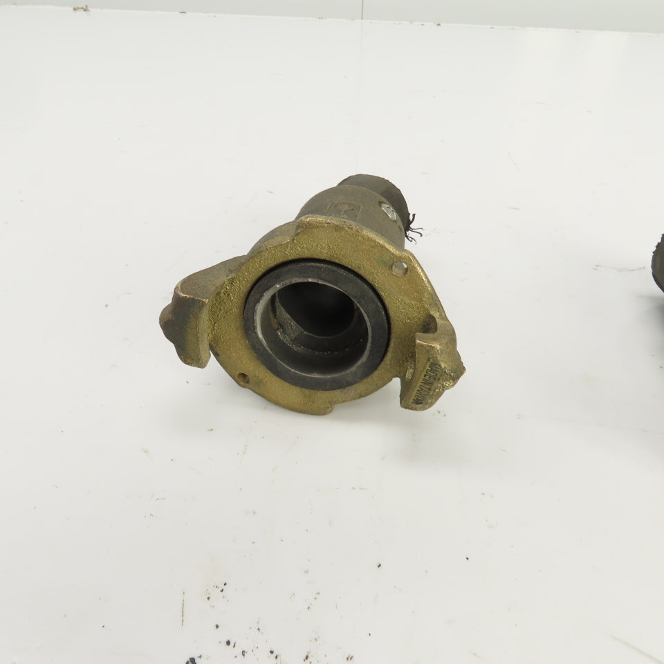BR-Q-1 1-1/2" x 1-1/4" Quick Connect Brass Blast Hose Coupling Lot Of 5