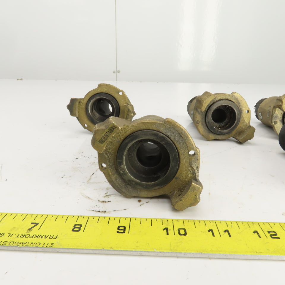 BR-Q-1 1-1/2" x 1-1/4" Quick Connect Brass Blast Hose Coupling Lot Of 5
