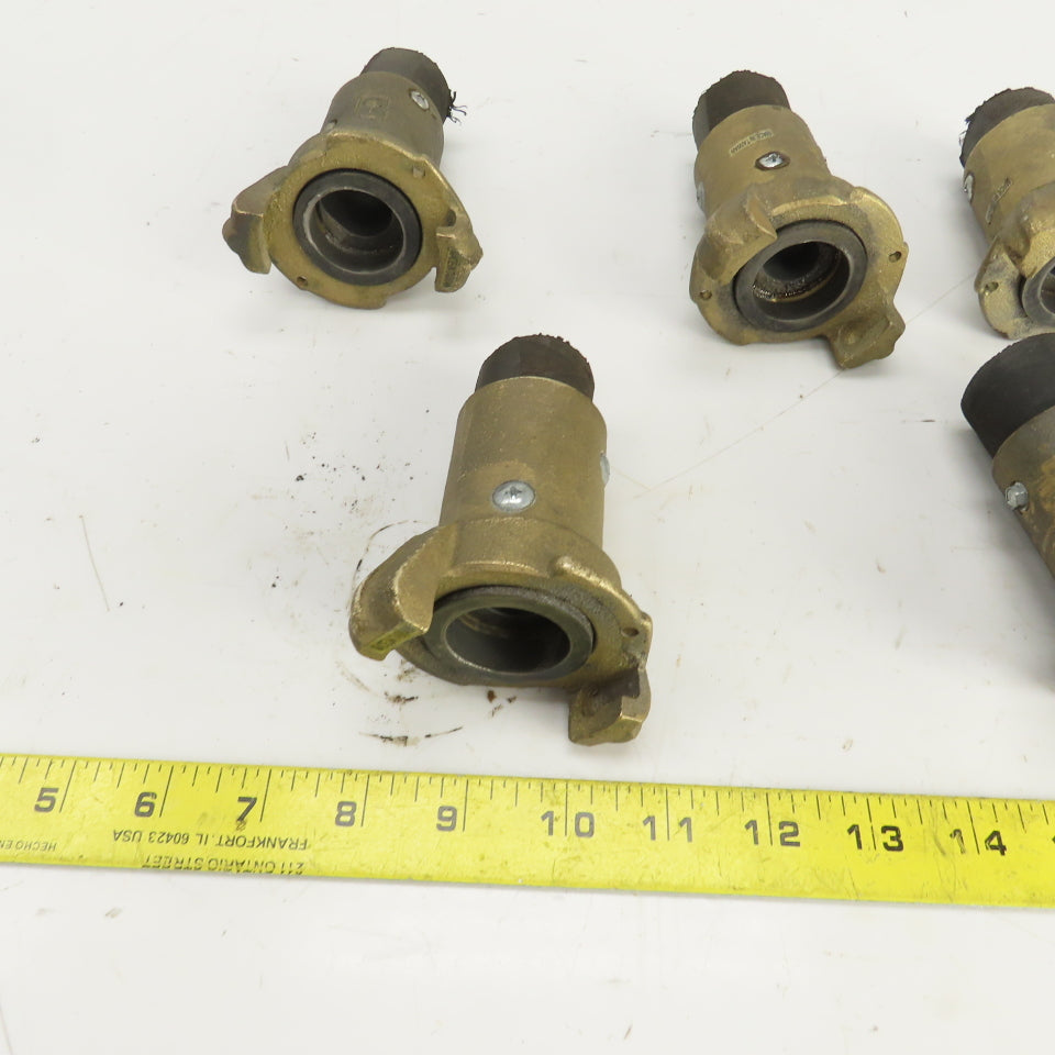 BR-Q-1 1-1/2" x 1-1/4" Quick Connect Brass Blast Hose Coupling Lot Of 5