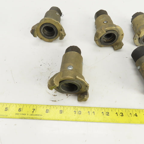 BR-Q-1 1-1/2" x 1-1/4" Quick Connect Brass Blast Hose Coupling Lot Of 5