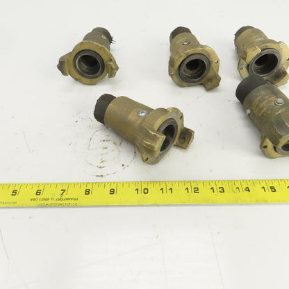 BR-Q-1 1-1/2" x 1-1/4" Quick Connect Brass Blast Hose Coupling Lot Of 5