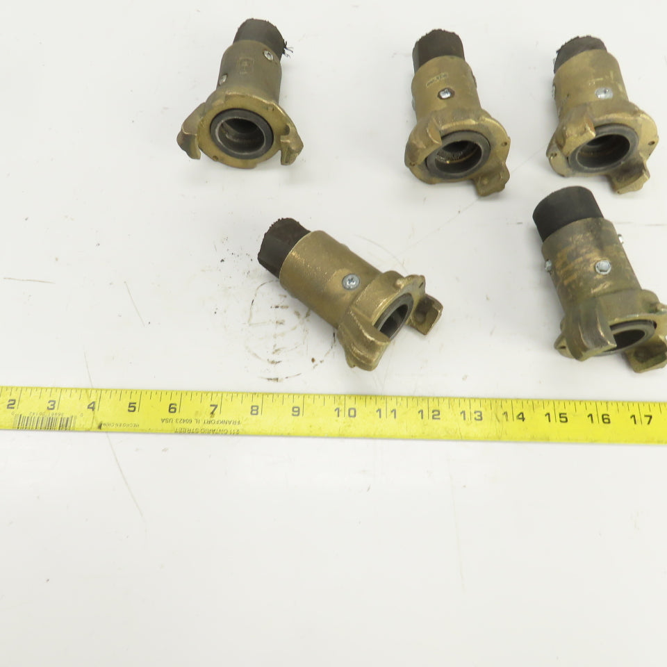 BR-Q-1 1-1/2" x 1-1/4" Quick Connect Brass Blast Hose Coupling Lot Of 5