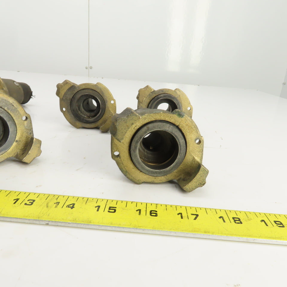 BR-Q-1 1-1/2" x 1-1/4" Quick Connect Brass Blast Hose Coupling Lot Of 5