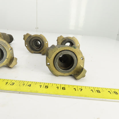 BR-Q-1 1-1/2" x 1-1/4" Quick Connect Brass Blast Hose Coupling Lot Of 5