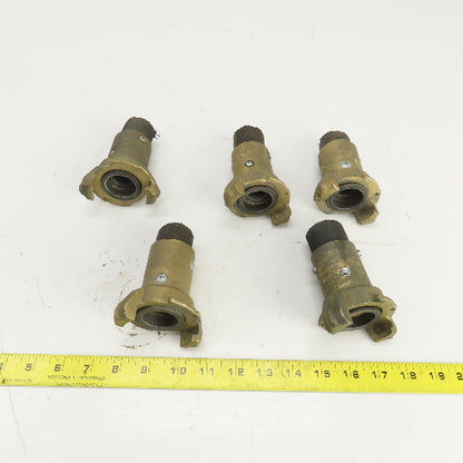 BR-Q-1 1-1/2" x 1-1/4" Quick Connect Brass Blast Hose Coupling Lot Of 5