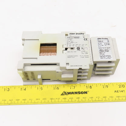 Allen Bradley 700-CF400Z 100-F N/O Contactor 600V 25A 3Ph W/ Aux. 100-F 24VDC