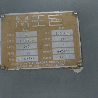 General Electric Type TLC 230VDC 40Hp Absorb Dynamometer Generator W/ Controls
