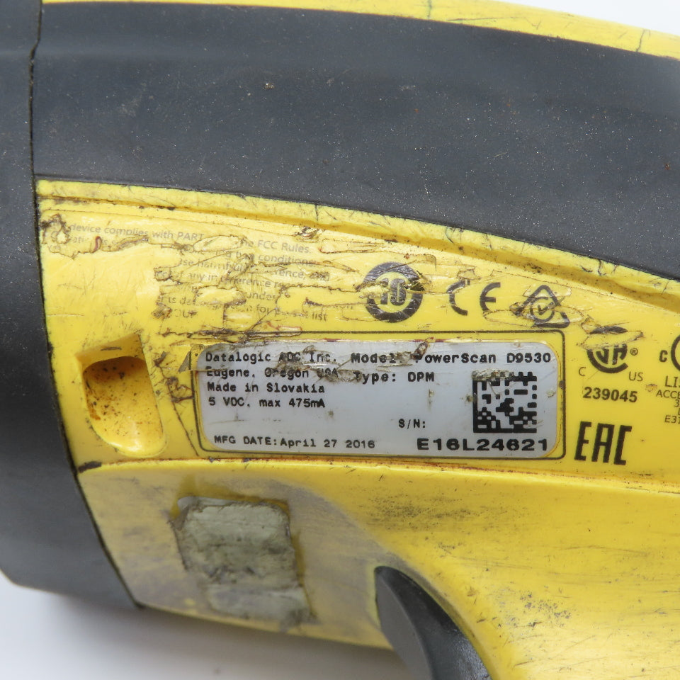 Data Logic PowerScan D9530 Hand Held Barcode Scanner 9 Pin Female Serial Port