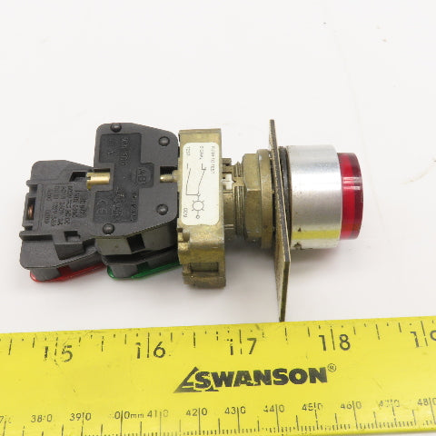 Allen Bradley 800E-2D0 Red Illuminated Push Button Switch 600V AC/DC