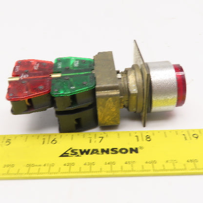 Allen Bradley 800E-2D0 Red Illuminated Push Button Switch 600V AC/DC