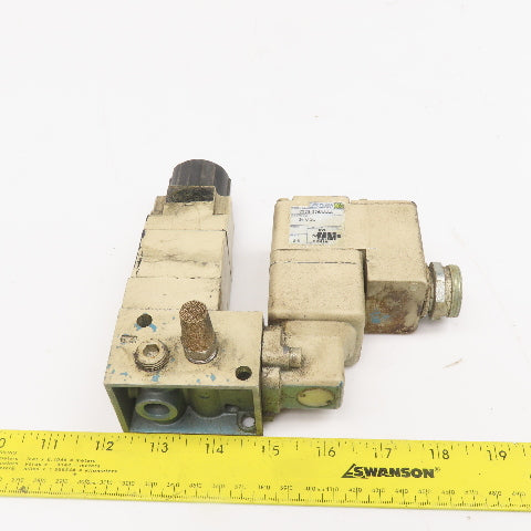 MAC 252B-526AAAA 2 Position Pneumatic Solenoid W/ Regulator 0-120 PSI 24VDC