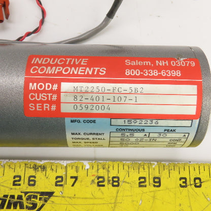 Baldor MT2250-FC-5B2 Permanent Magnet Servo Motor 5000RPM 40VDC 50 OZ-IN Torq