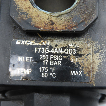 Excelon F73G-4AN-QD3 1/2" NPT Compressed Air Filter Assembly Manual Drain 250PSI