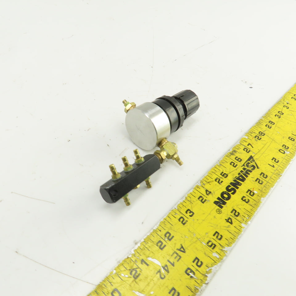 6 Port Air Distribution Manifold 4mm OD Ports W/ Manual Regulator