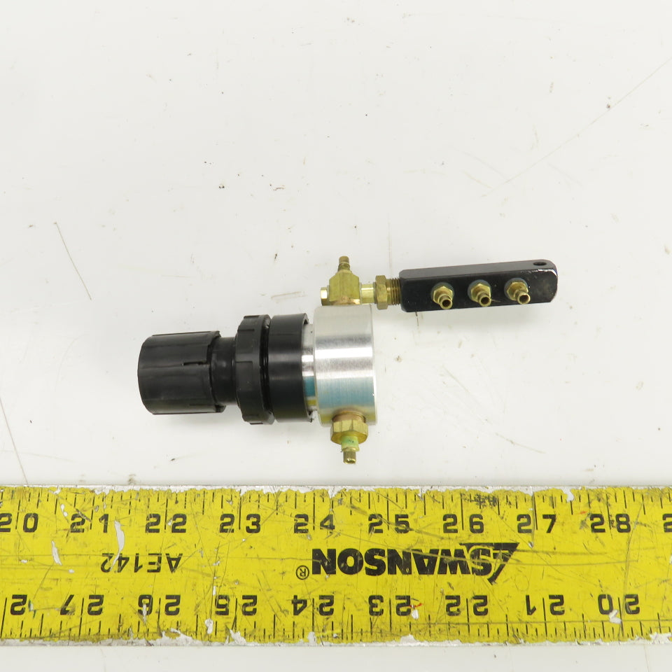 6 Port Air Distribution Manifold 4mm OD Ports W/ Manual Regulator