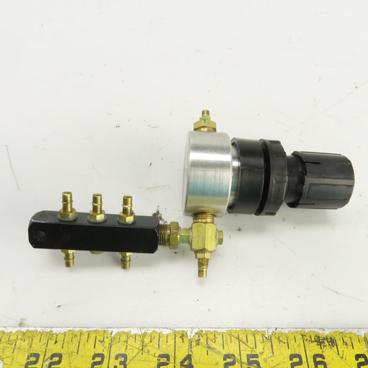 6 Port Air Distribution Manifold 4mm OD Ports W/ Manual Regulator
