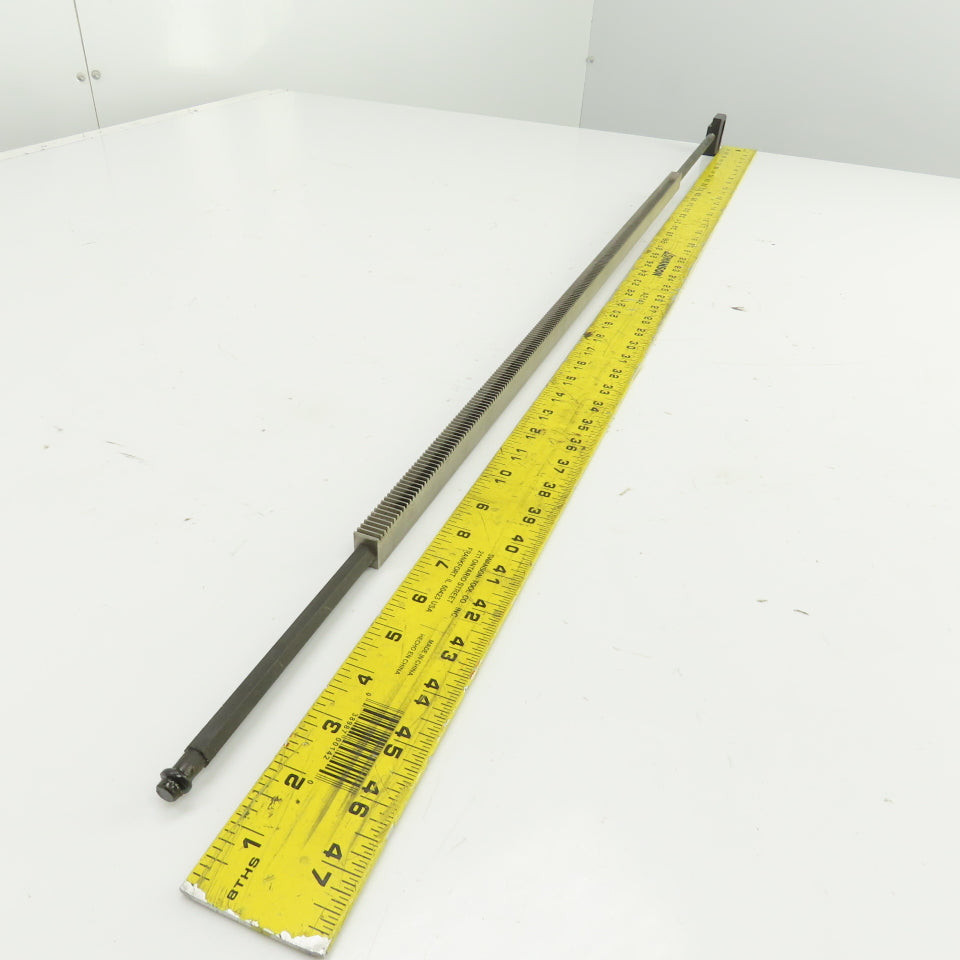 46" OAL Gear Rack 28-3/4" Travel Length 1/2" W 8TPI From Browne&Sharp Validator
