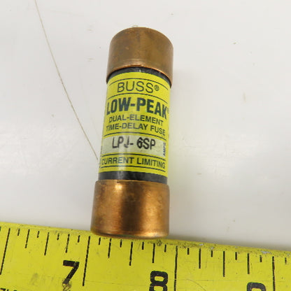 Buss LPJ-6SP 6A 600VAC Low Peak Dual Element Time Delay Fuse Lot Of 3