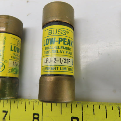 Buss LPJ-2-1/2SP 2-1/2A 600VAC Low Peak Dual Element Time Delay Fuse Lot Of 5
