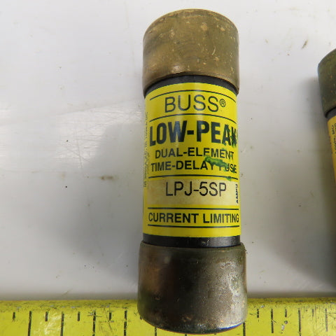 Buss LPJ-5SP 5A 600VAC Low Peak Dual Element Time Delay Fuse Lot Of 5