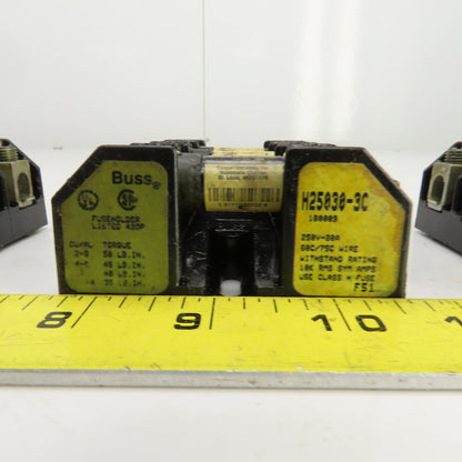Buss H25030-3C 30A 250V 3 Pole Fuse Holder Lot Of 4