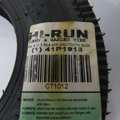 Hi-Run 41P1913 4.10/3.50-6 4 Ply Lawn & Garden Tire 50PSI Lot Of 2