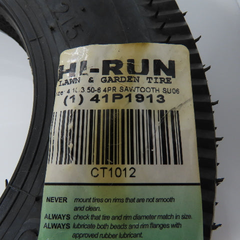 Hi-Run 41P1913 4.10/3.50-6 4 Ply Lawn & Garden Tire 50PSI Lot Of 2