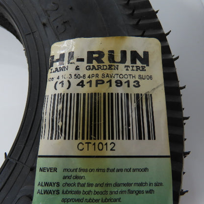 Hi-Run 41P1913 4.10/3.50-6 4 Ply Lawn & Garden Tire 50PSI Lot Of 2