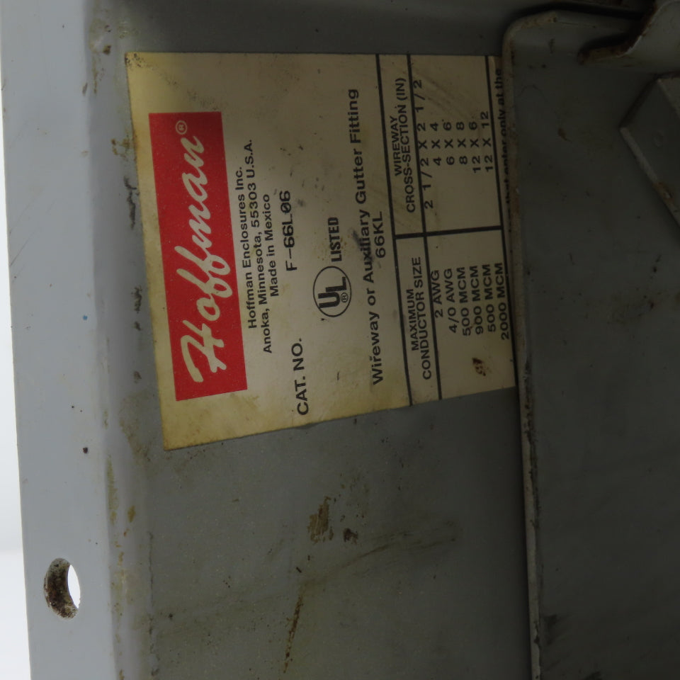 Hoffman F-66LA 6" x 6" Telescope Lay-In Wire Trough W/F-66L06 Flange 7-1/2"