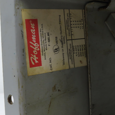 Hoffman F-66LA 6" x 6" Telescope Lay-In Wire Trough W/F-66L06 Flange 7-1/2"
