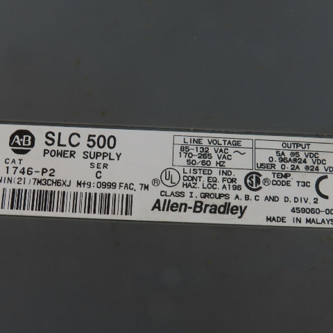 Allen Bradley 1746-P2/1746-A10 PLC Input Output CPU Chassis 10 Slot Rack