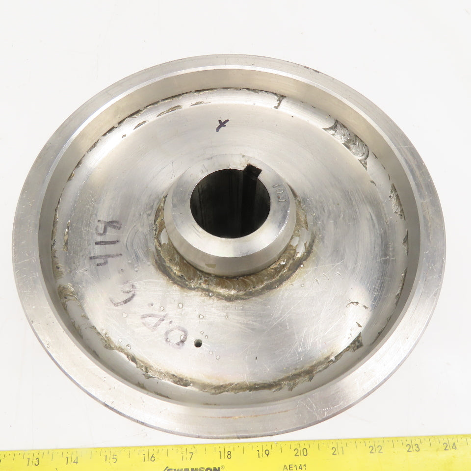 6.418" OD Drum Roller 6-1/4" W Face Stainless Steel 1-1/4" Bore Shouldered Edge