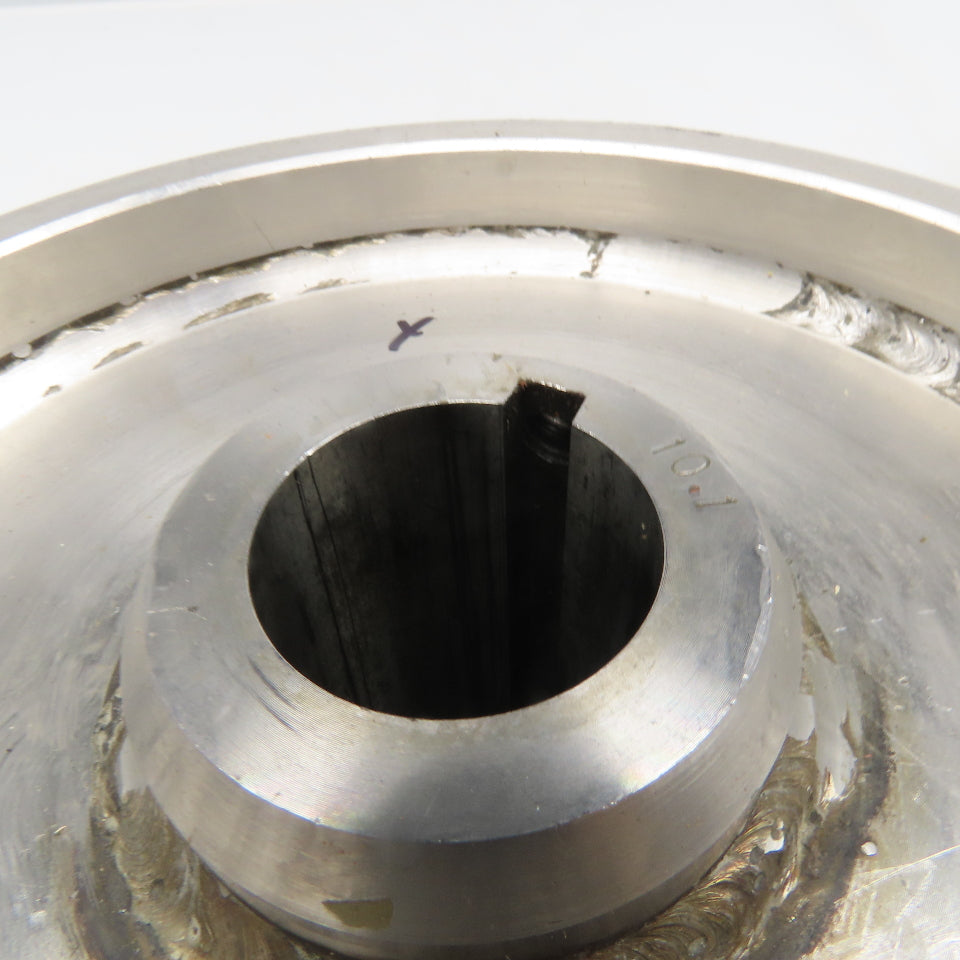 6.418" OD Drum Roller 6-1/4" W Face Stainless Steel 1-1/4" Bore Shouldered Edge