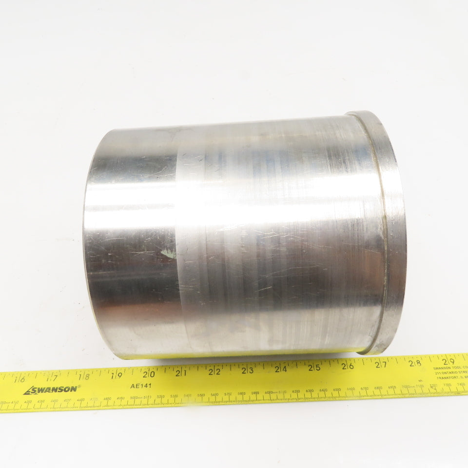6.418" OD Drum Roller 6-1/4" W Face Stainless Steel 1-1/4" Bore Shouldered Edge