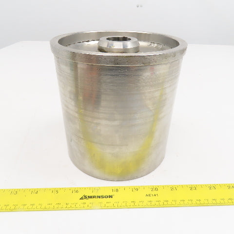 6.418" OD Drum Roller 6-1/4" W Face Stainless Steel 1-1/4" Bore Shouldered Edge