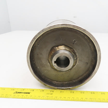 6-9/16" OD Drum Roller 6-1/4" W Face Stainless Steel 1-1/4" Bore Shouldered Edge